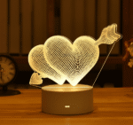 USB Acrylic Valentine’s Day Note Lamp with Pen & Light Base - Image 3