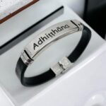 Engraved Leather Wrist Bracelet for Men - Image 3