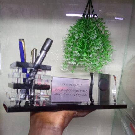 Executive Glass Business Card Holder Free Branding