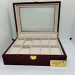 10 Slots Coffee Brown Wooden Watch Organizer
