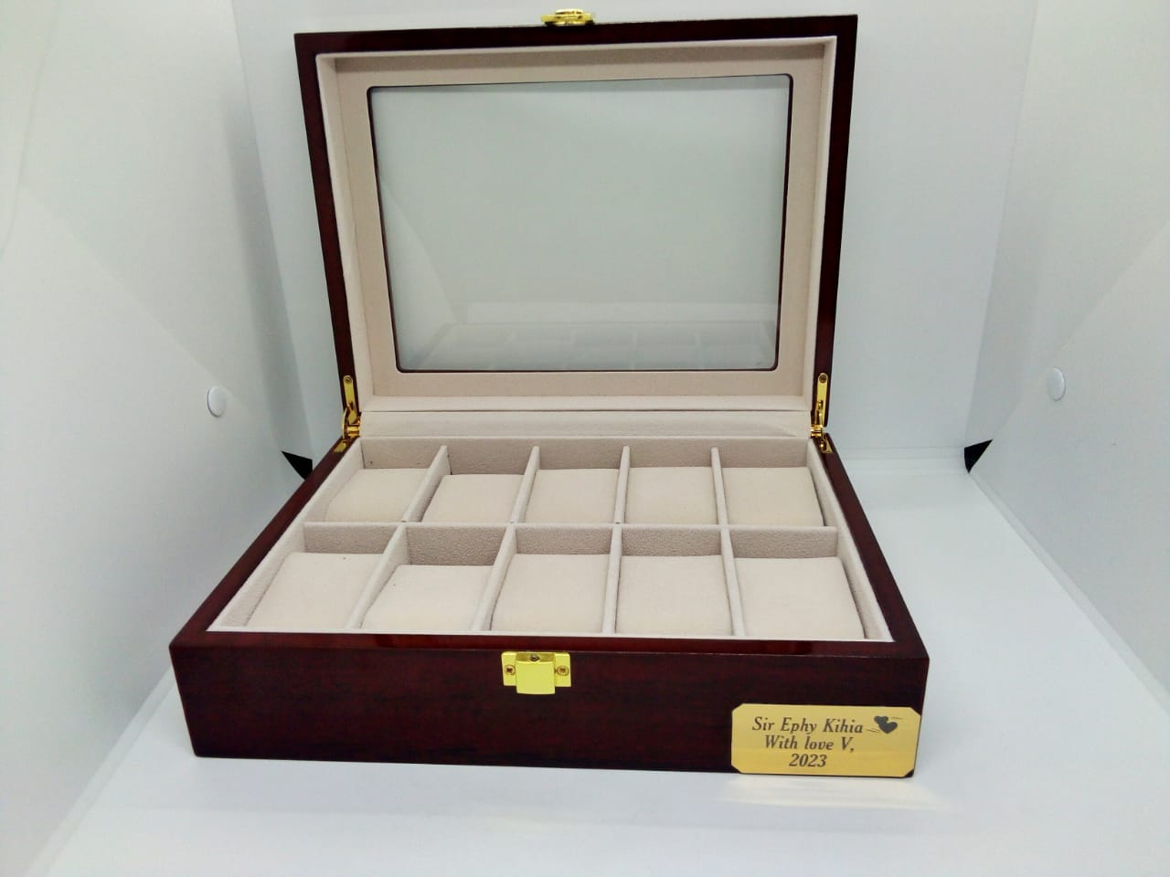 10 Slots Coffee brown Wooden Watch Organizer 10 Slots Coffee Brown Wooden Watch Organizer