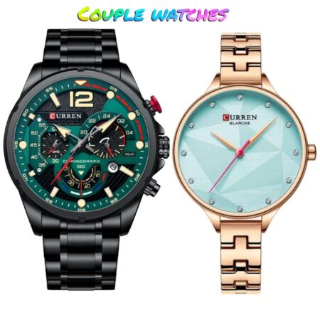 Luxury CURREN Water Resistant Couple Wristwatches, Perfect Gift For Lovers, Anniversary, Valentine’s day