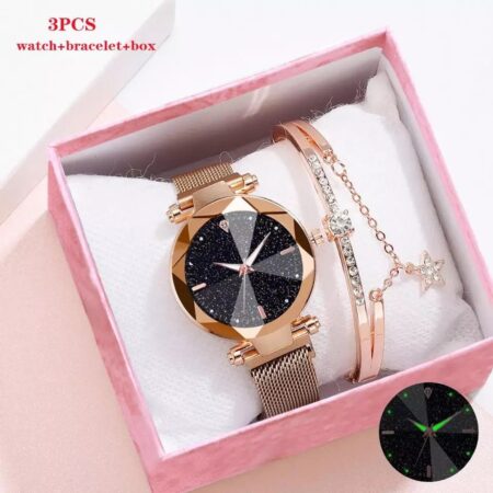 Ladies Fashion Watch + Bracelet  Giftset Combo