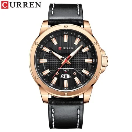 CURREN Men’s Luxury Brand Fashion Quartz Wristwatch with Leather Strap Water Resistant