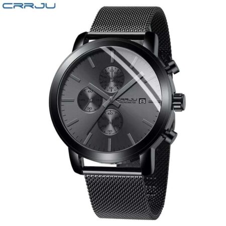 CRRJU Men’s Fashion Business Stainless Steel Wrist Watch