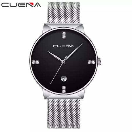 CUENA Simple Dial  Quartz Mesh Band Wrist Watch