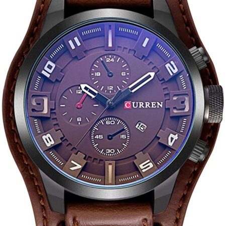 CURREN Men Double Strap Water Resistant Auto Date Military Quartz Watch