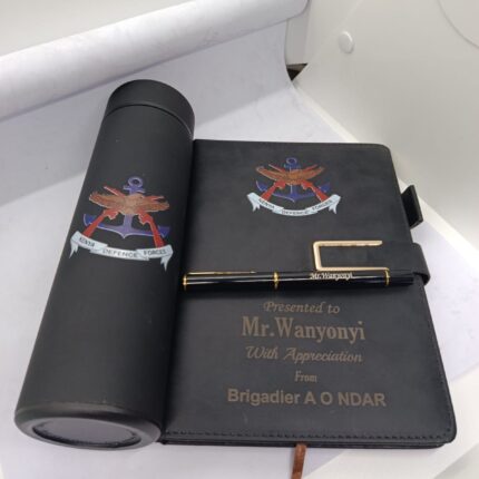 Branded Executive Notebook Pen and Flask Gift Set Kenya