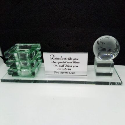 Branded Glass Desk Organizer