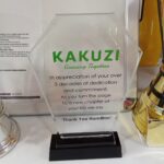 Branded corporate trophies with messag