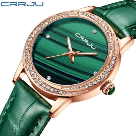CRRJU Ladies Fashion Luxury Diamond Watches Dress Simple