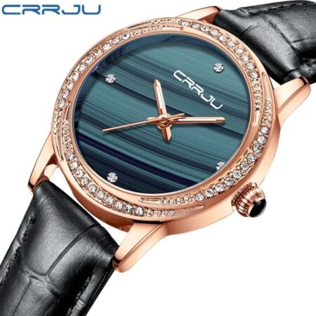 CRRJU Ladies Fashion Luxury Waterproof Diamond Watches Dress Simple