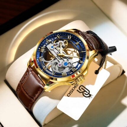 Carekiso Skeleton Mechanical Watch – Luxury Automatic Open Heart Men’s Timepiece