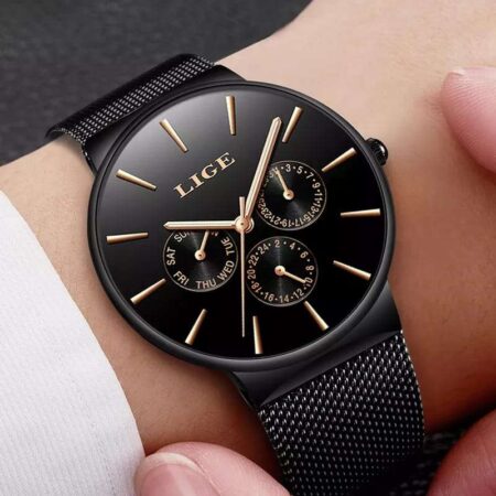 LIGE Men’s Chronograph Waterproof Luxury Quartz Watch