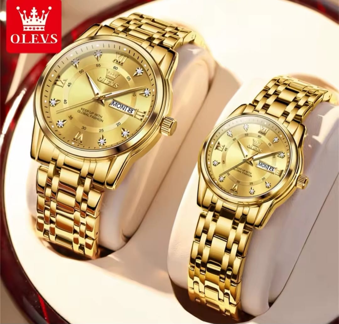 Couple Watches Stainless Steel Auto Date Japanese Movement Water Resistant Couple Watches Stainless Steel Auto Date Japanese Movement Water Resistant