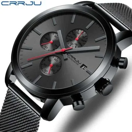 CRRJU Men’s Business Stainless Steel Wrist Watch