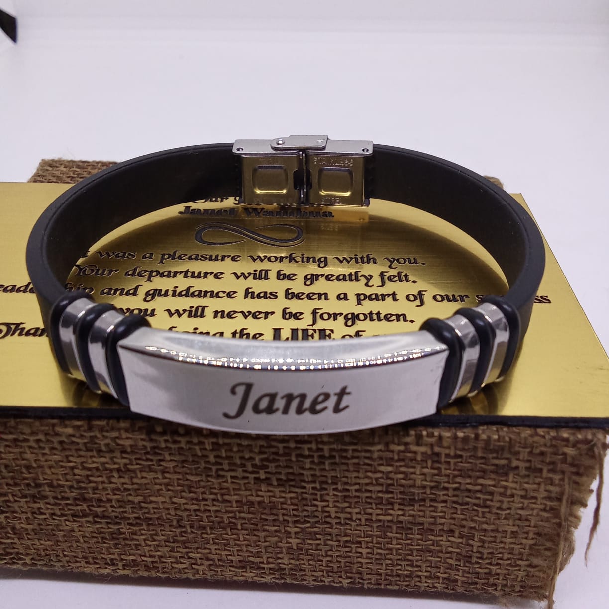 Custom Rubber Bracelet with Metal Plate Custom Rubber Bracelet with Metal Plate