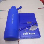 Customisedbrandedengraved notebook, pen flask