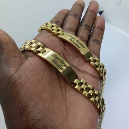 Customized Metallic Bracelet Elegant Stainless Steel Bangle with Free Engraving