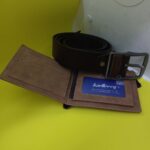 Customizedengraved Pure leather belt plus wallet