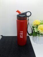 Engraved metallic water bottle