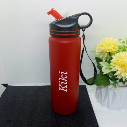 Engraved metallic water bottle
