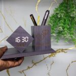 Engraved wooden desk organizer at 3000 Free engraving