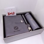Executive Office Gift Set Notebook, Pen, Keyholder & Flask Corporate Gift Box