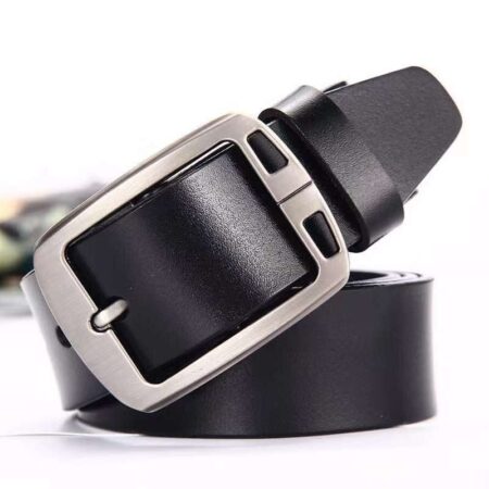 Genuine Leather Full Grain Cowhide Men Belt-Black