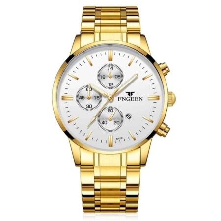 Fngeen Men’s Wrist Watch Top Brand Luxury Stainless Steel Auto Date