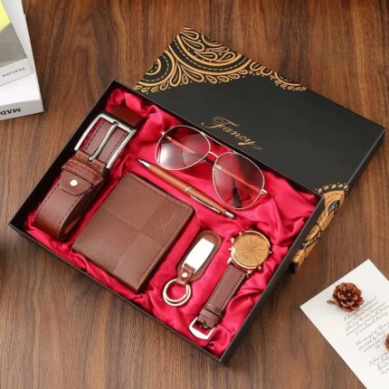 Jesou processed leather men gift set