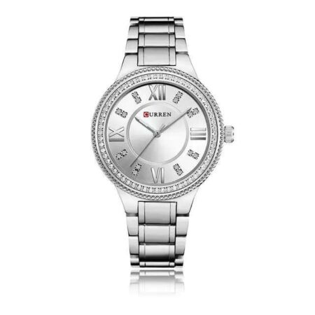 Curren Ladies Silver Iced Water Resistant Top Brand Wrist Watch