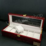 Leather Watch Display Organizer 6 slots – Elegant Multi-Slot Watch Storage Box
