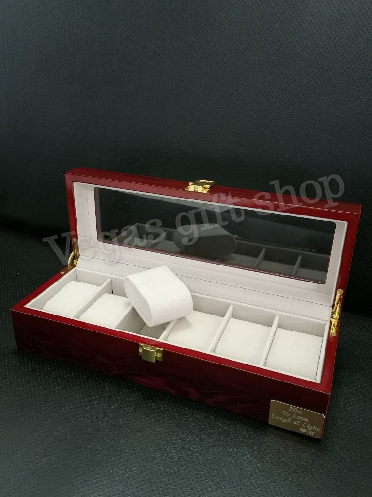 Leather Watch Display Organizer 6 slots Leather Watch Display Organizer 6 slots – Elegant Multi-Slot Watch Storage Box - Image 1