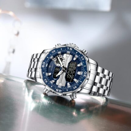 POEDAGAR Dual Men Watch – Stylish Analog Digital Sports Wrist Watch for Men