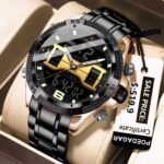 POEDAGAR Dual Watch – Luxury Analog Digital Sports Watch for Men