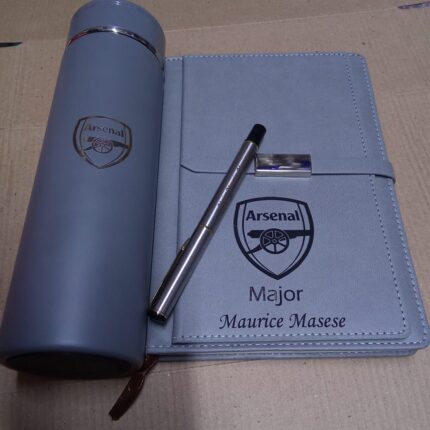 Personalized Notebook Pen and Flask Gift Set Kenya