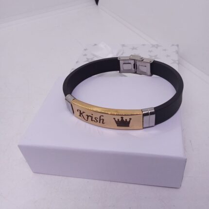 escription Personalized Rubber Wristband with Metal Tag