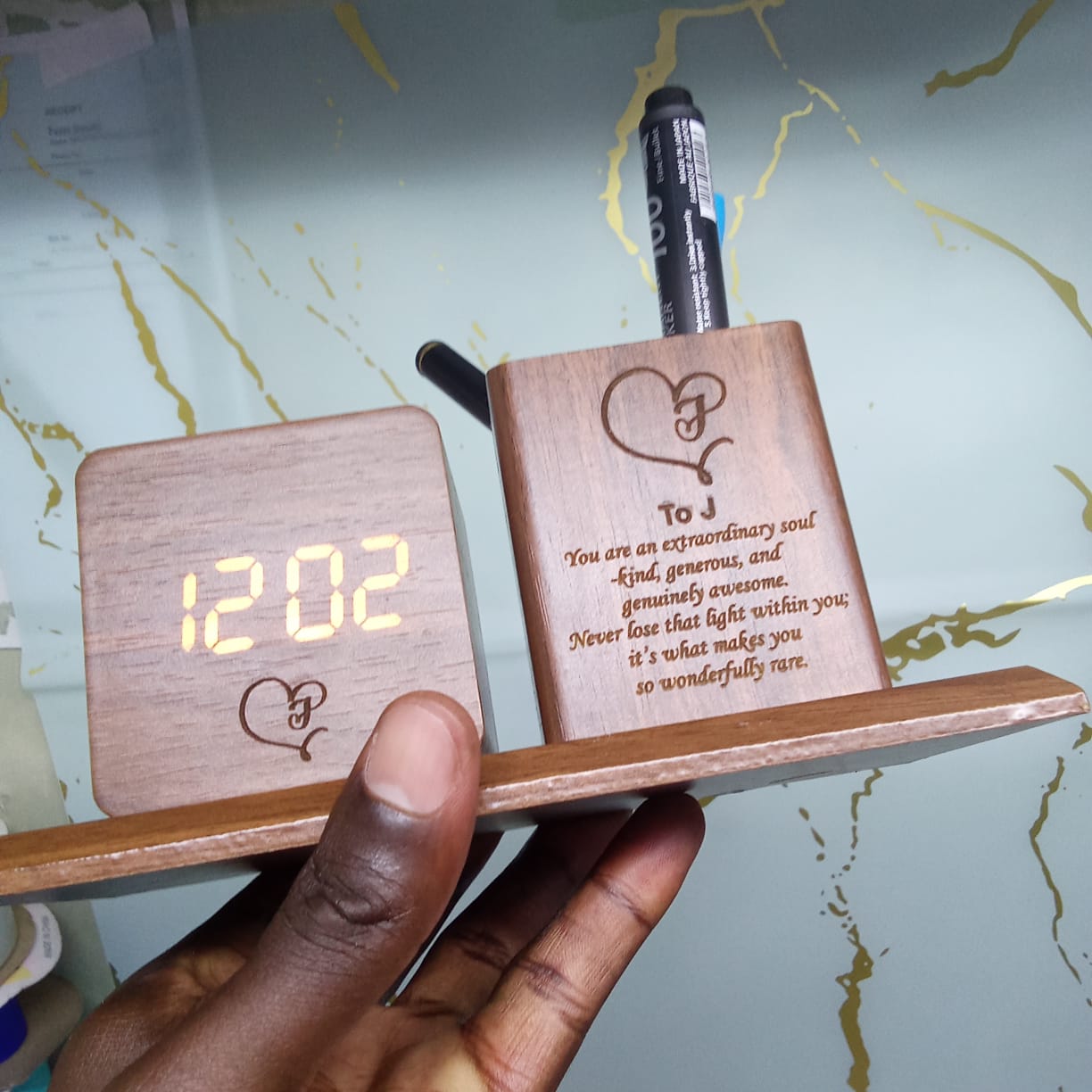 Personalized Wooden Desk Organizer 5 Personalized Wooden Desk Organizer