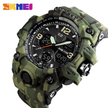 Skmei dual rubber strap watch