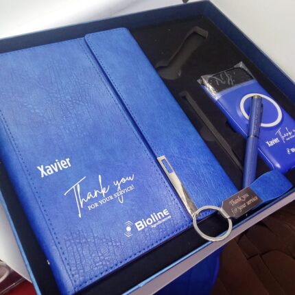 Executive Customized Office Gift Set – Notebook, Pen, Keyholder & 8000mAh Power Bank