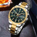 OLEVS Men’s Stainless Steel Watch – Date, Day & Luminous Display