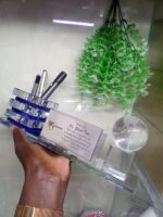 Glass Office Desk Pen & Business Card Holder Elegant Executive Desk Organizer - Image 7