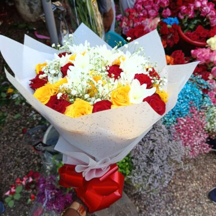 25 Fresh Roses Flowers with Chocolate – Premium Gift Set