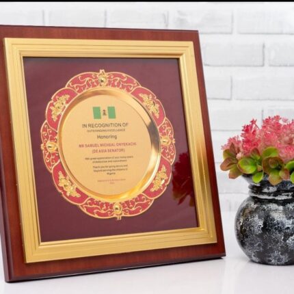 award or appreciation certificate or plaque