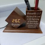 Wooden Engraved Desk Organizer