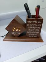 Wooden Engraved Desk Organizer