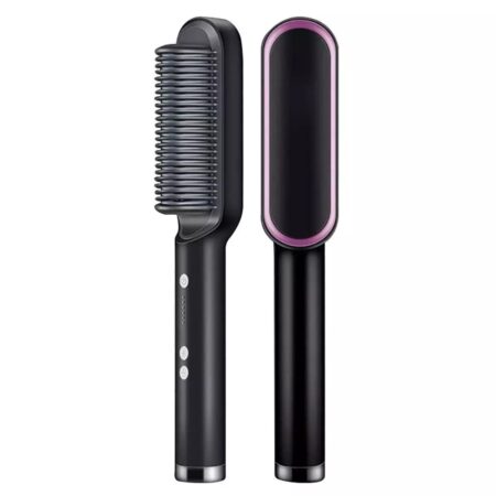 Fast Heating Electric Hair Curler Straightening  Comb-Black