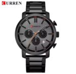 Curren Black Chronograph Men's Watch – Stainless Steel Quartz Wristwatch - Image 4