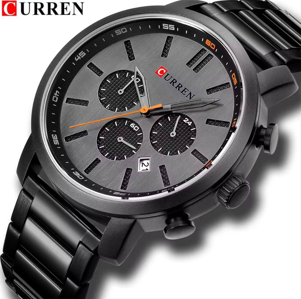WhatsApp Image 2026-07-11 at 09.53.59 Curren Black Chronograph Men's Watch – Stainless Steel Quartz Wristwatch - Image 1